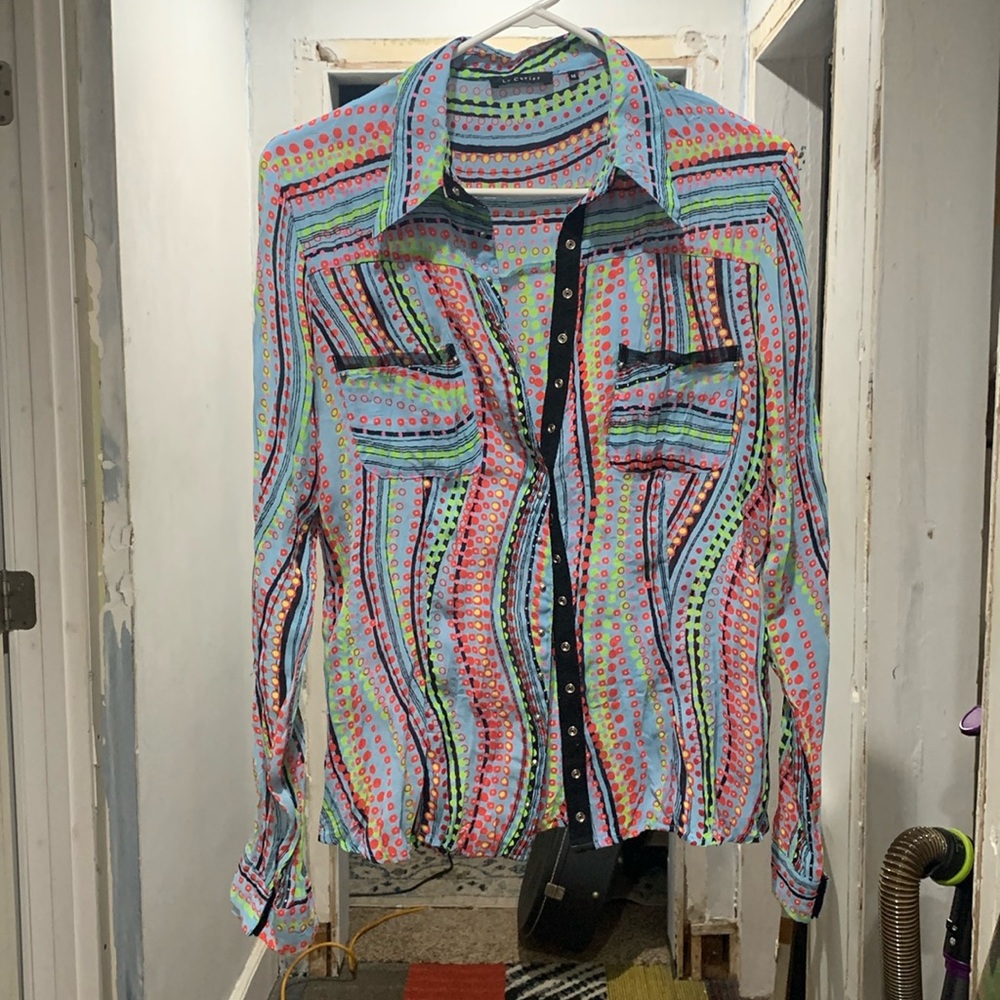 Le Caviar snap front shirt Medium